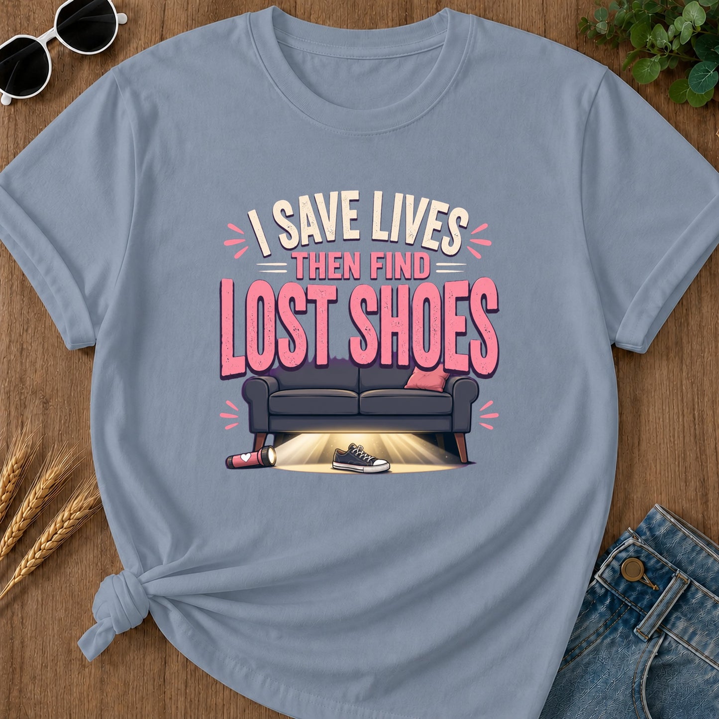 Esk Then Find T-Shirt - Blue Jean