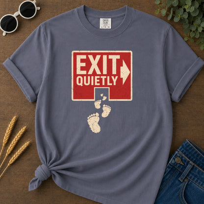 Exit Quietly T-shirt - Navy Mockup