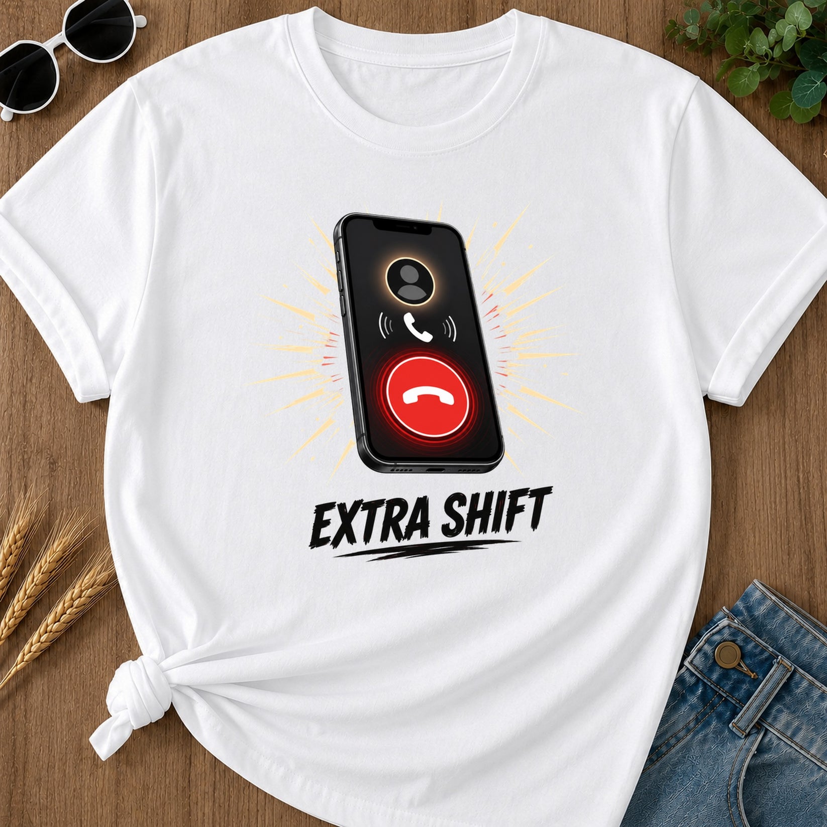 Extra Shift Call T-Shirt - White