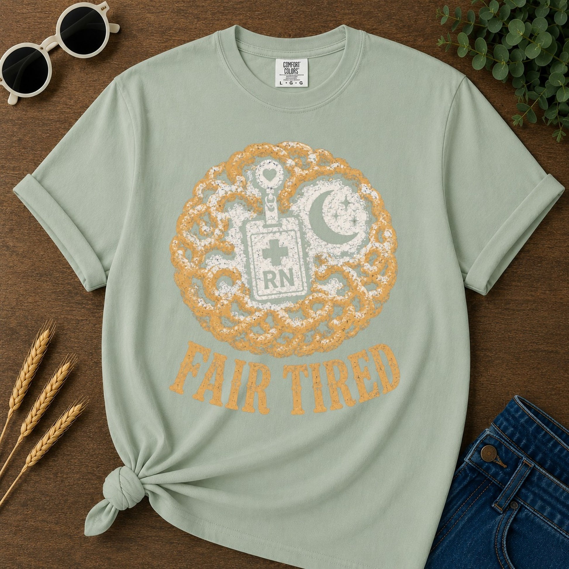 Fair Tired T-shirt - Bay Mockup
