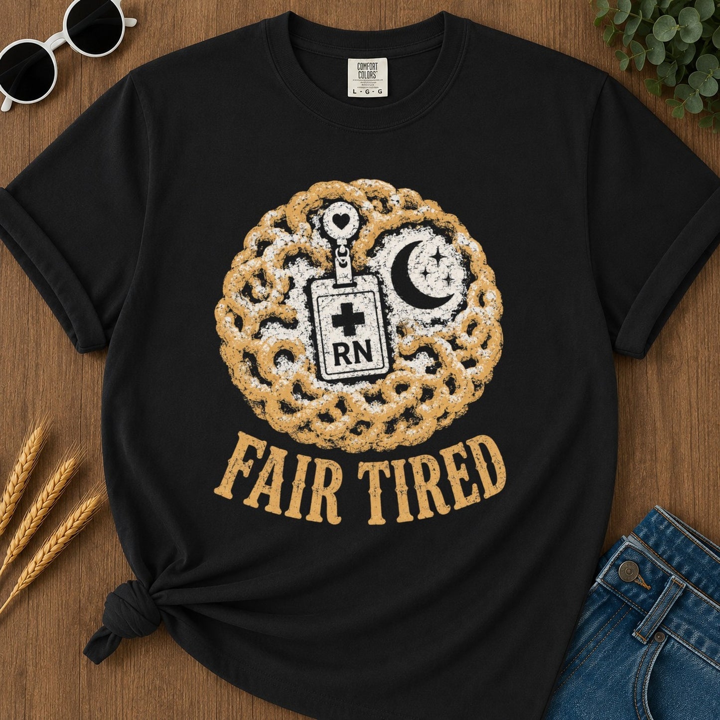 Fair Tired T-shirt - Black Mockup