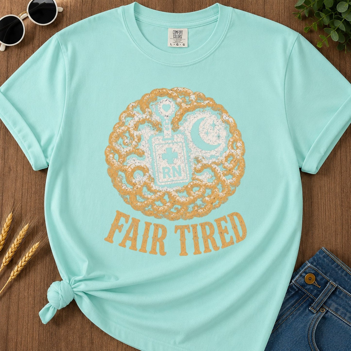 Fair Tired T-shirt - Chalky Mint Mockup