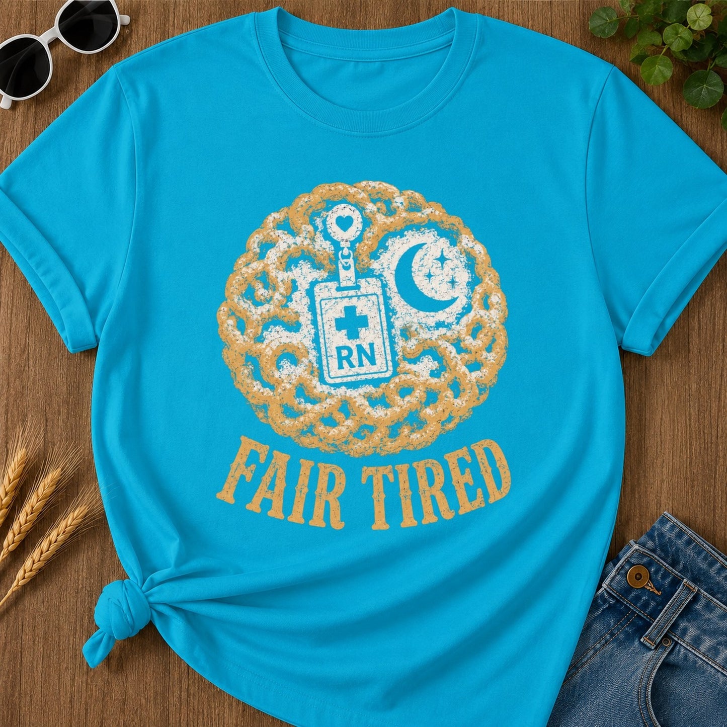 Fair Tired T-shirt - Sapphire Mockup