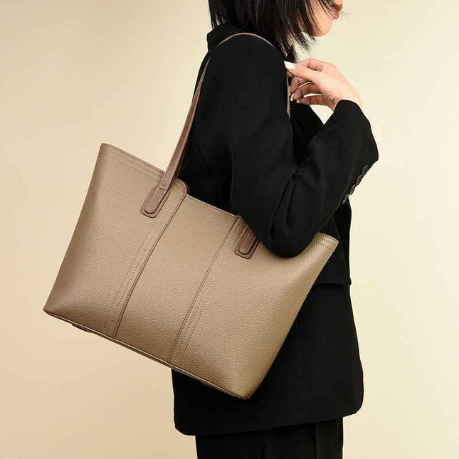 Fashion PU Leather Tote Bag - RAYZORA