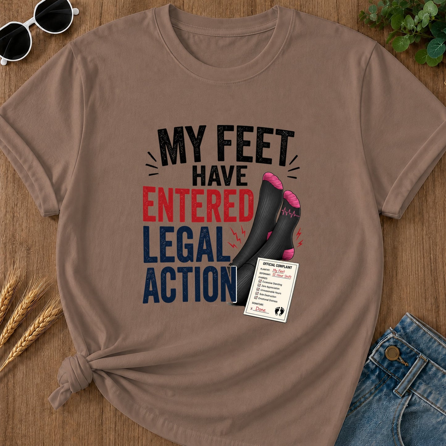 Feet Entered Legal Action T-Shirt - Espresso
