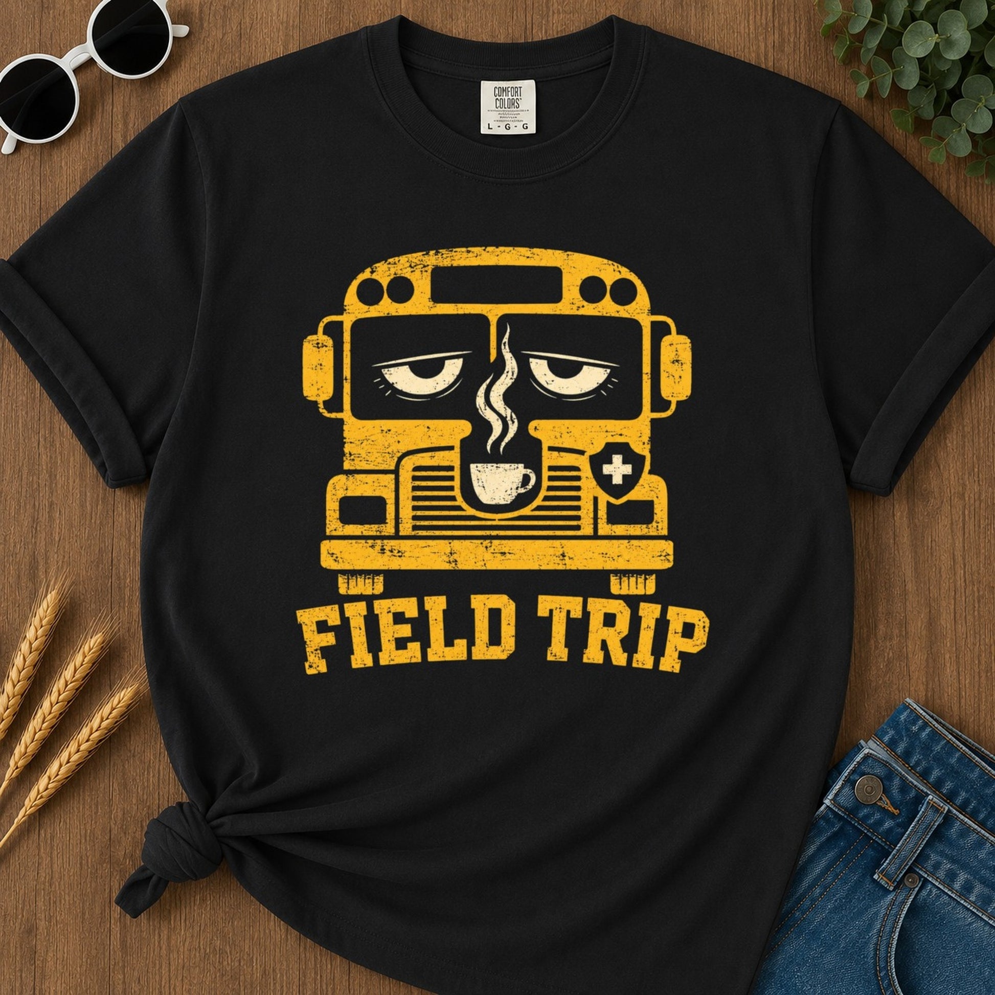 Field Trip T-shirt - Black Mockup