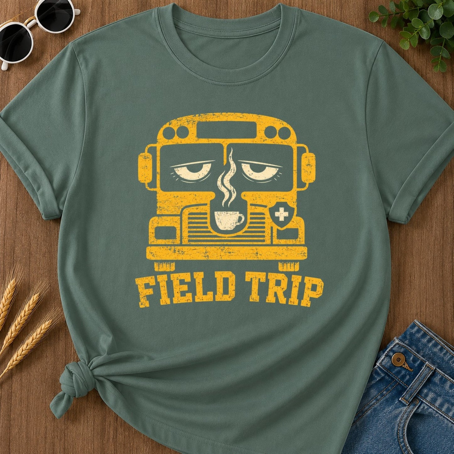 Field Trip T-shirt - Blue Spruce Mockup