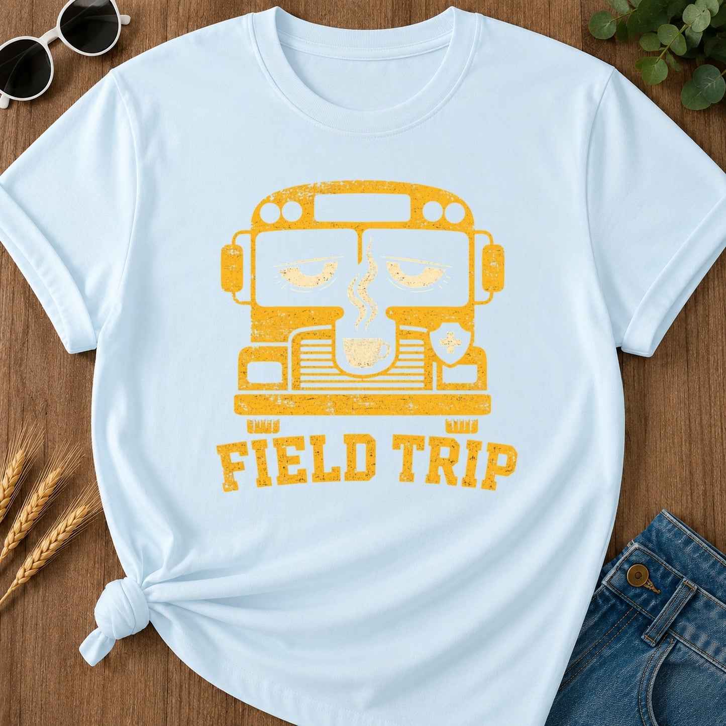 Field Trip T-shirt - Chambray Mockup
