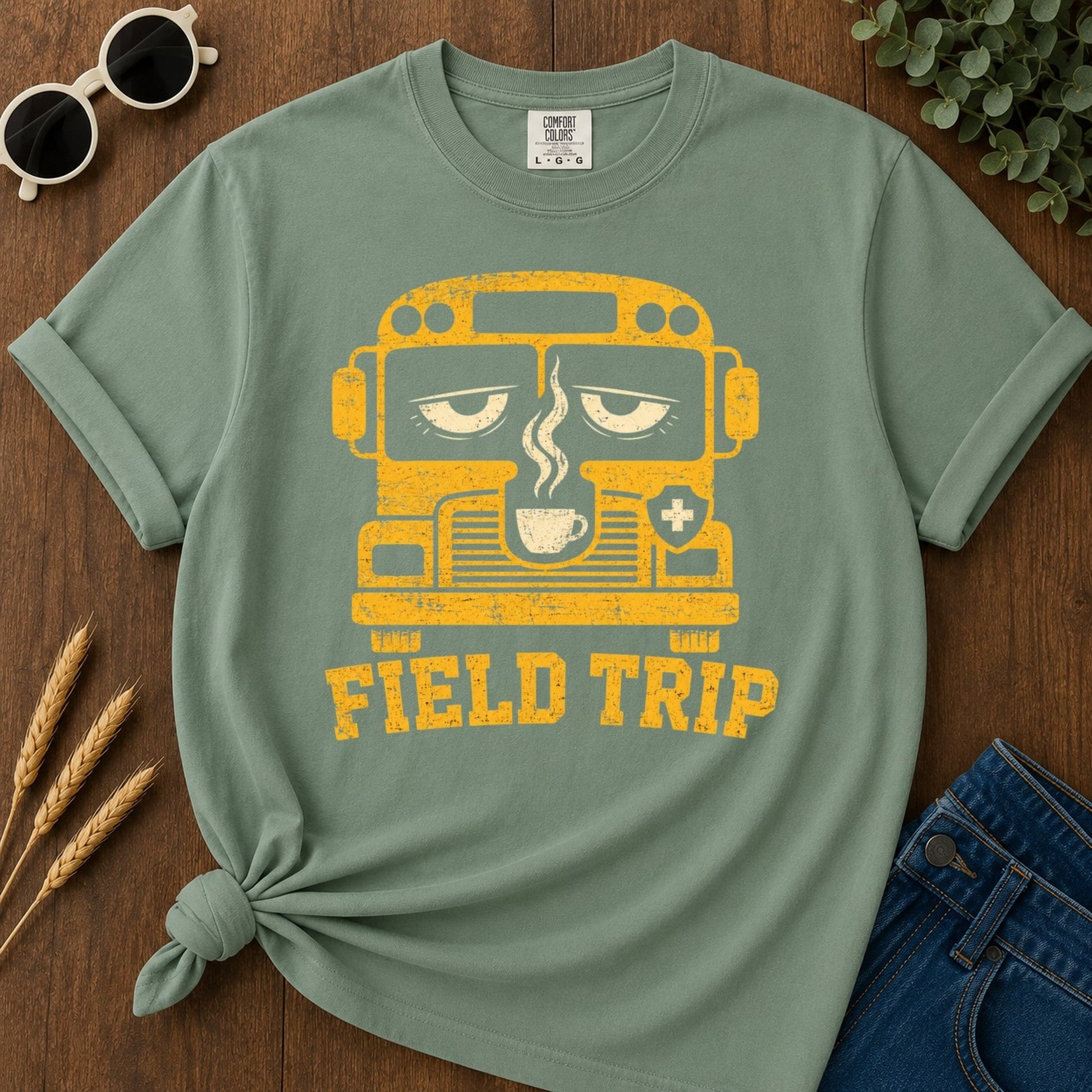 Field Trip T-shirt - Light Green Mockup