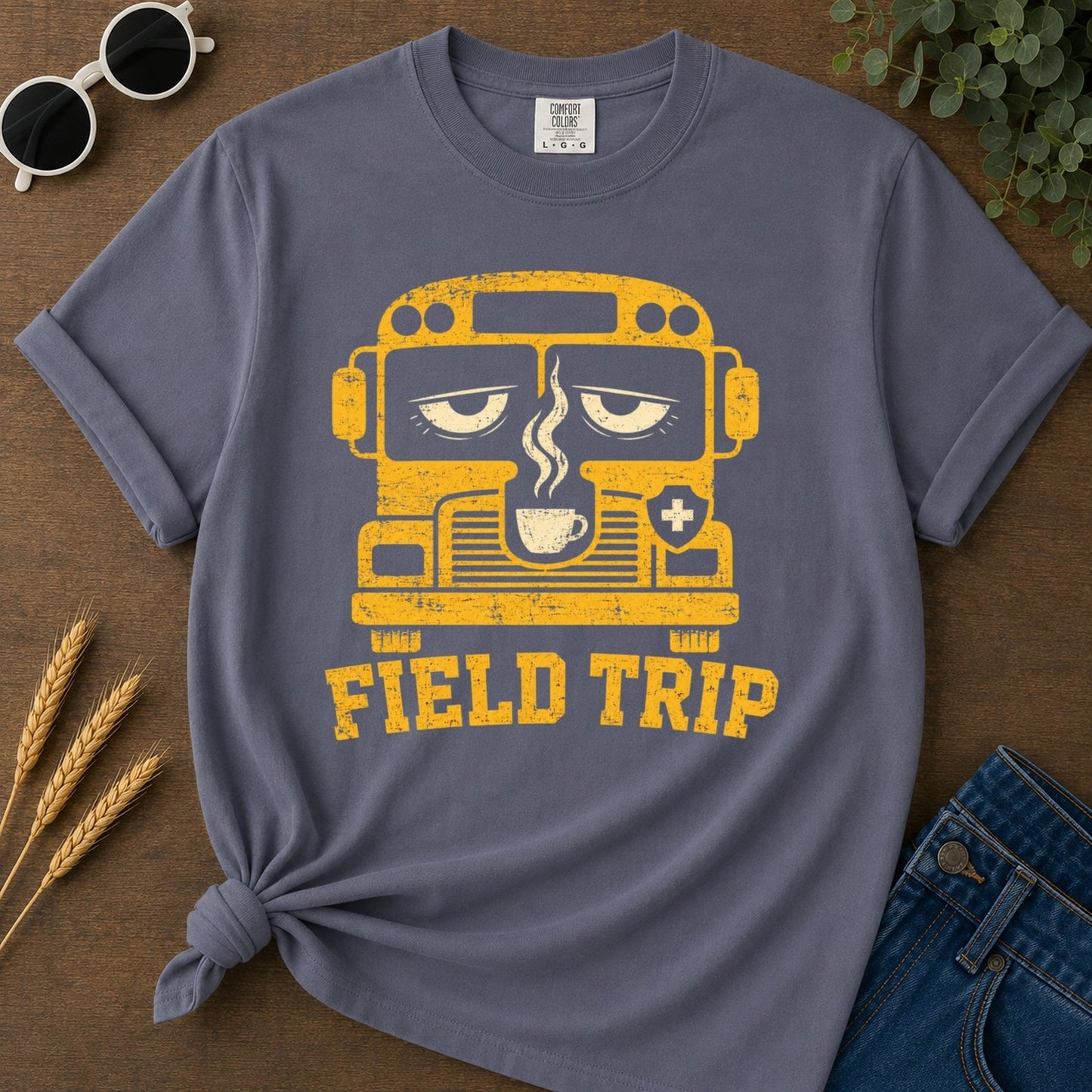 Field Trip T-shirt - Navy Mockup