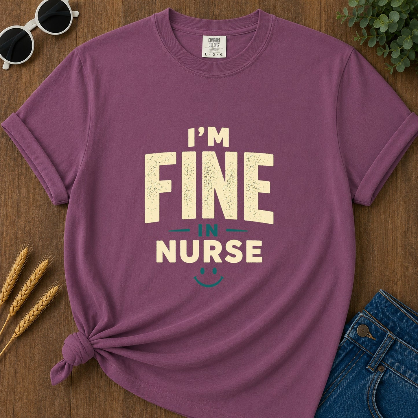 Fine In Nurse T-Shirt - Berry