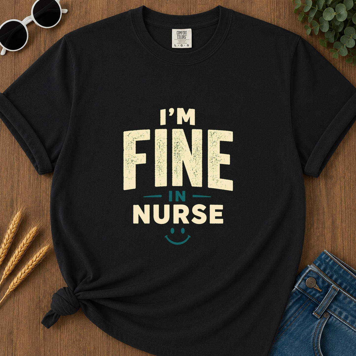Fine In Nurse T-Shirt - Black
