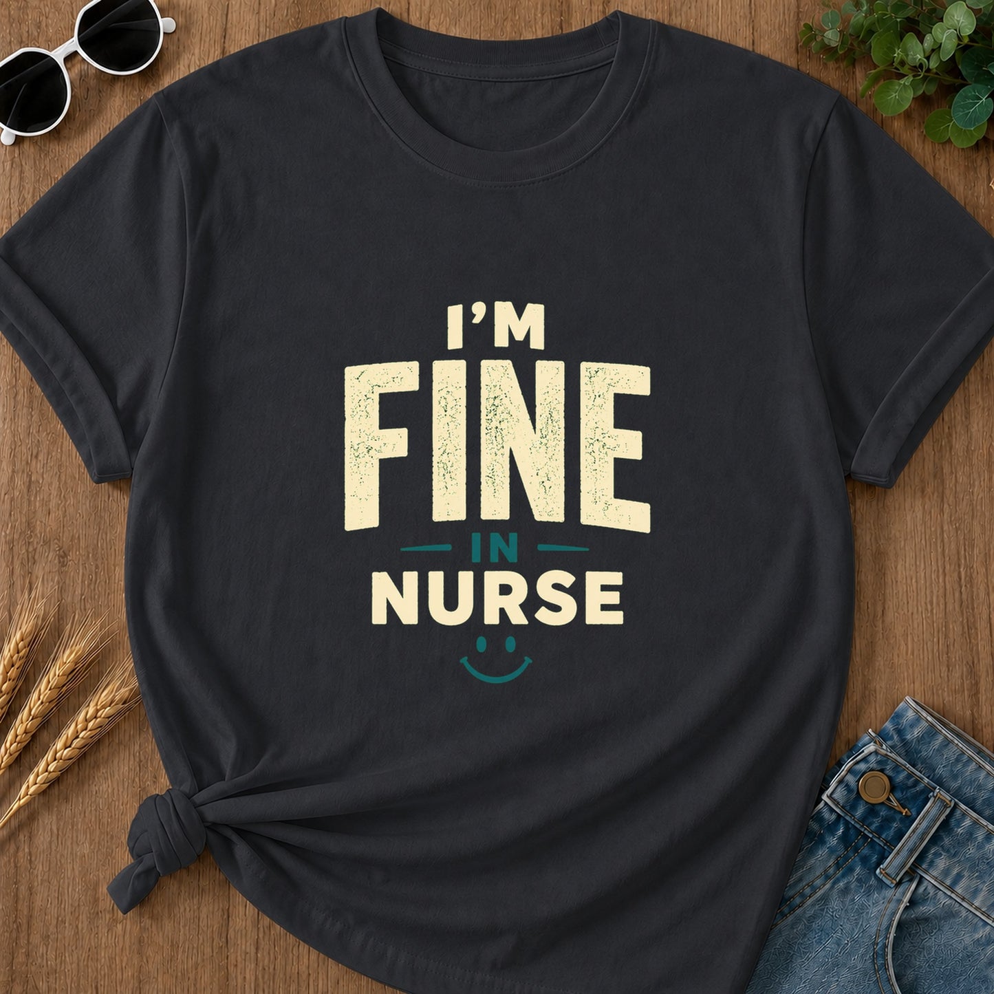 Fine In Nurse T-Shirt - Graphite