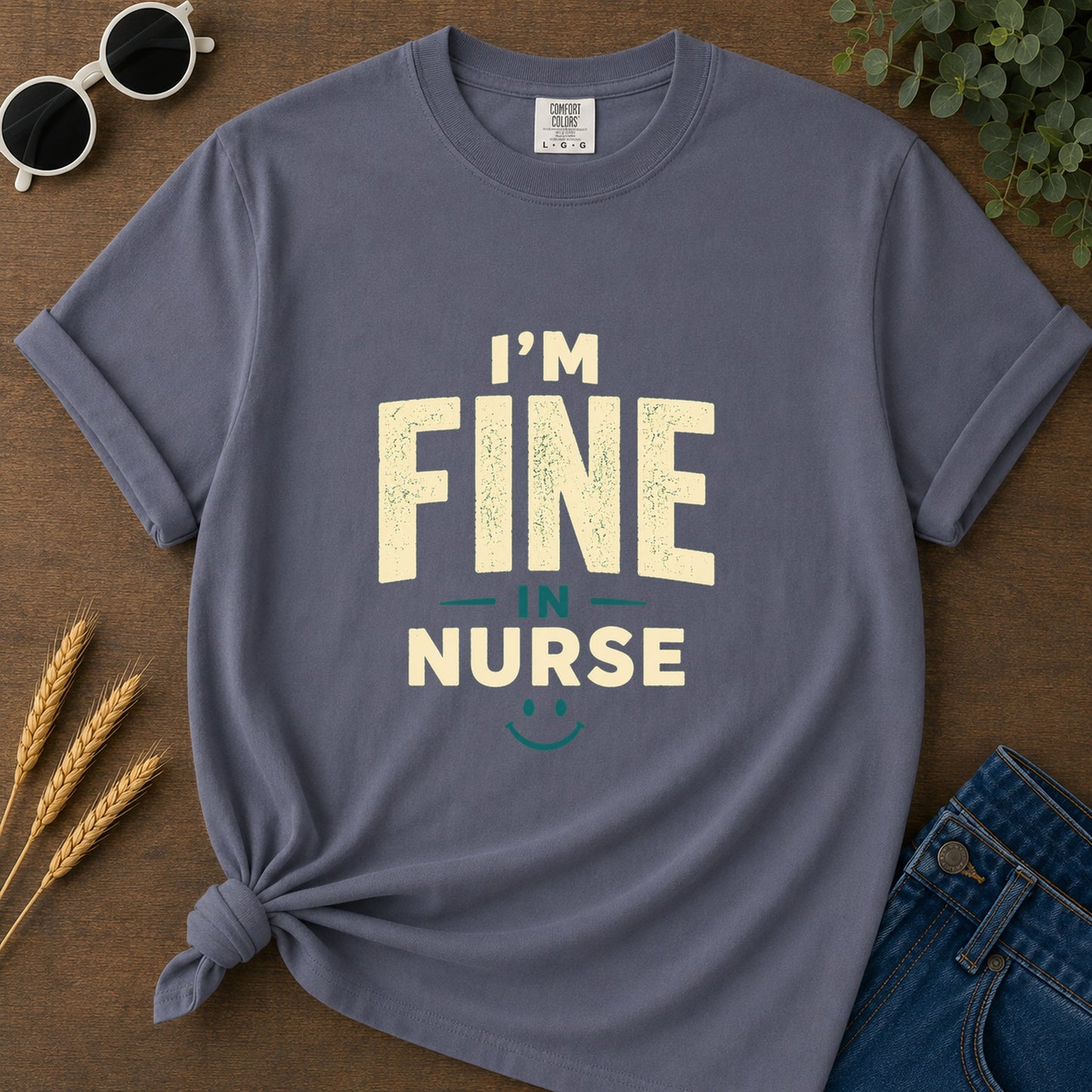 Fine In Nurse T-Shirt - Navy