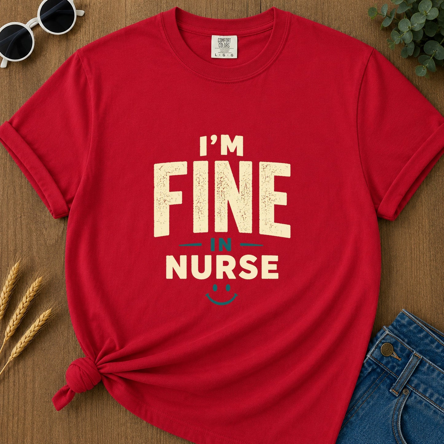 Fine In Nurse T-Shirt - Red