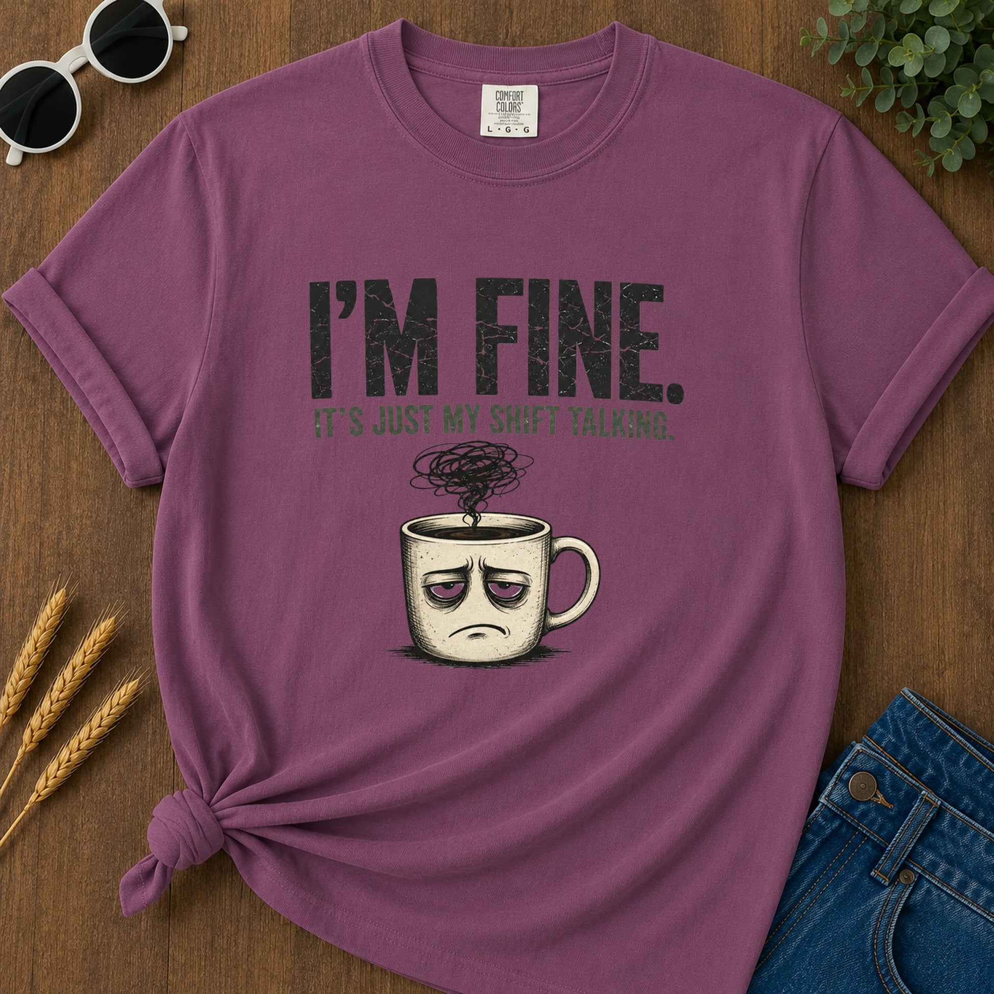 Fine Shift Talking T-Shirt - Berry