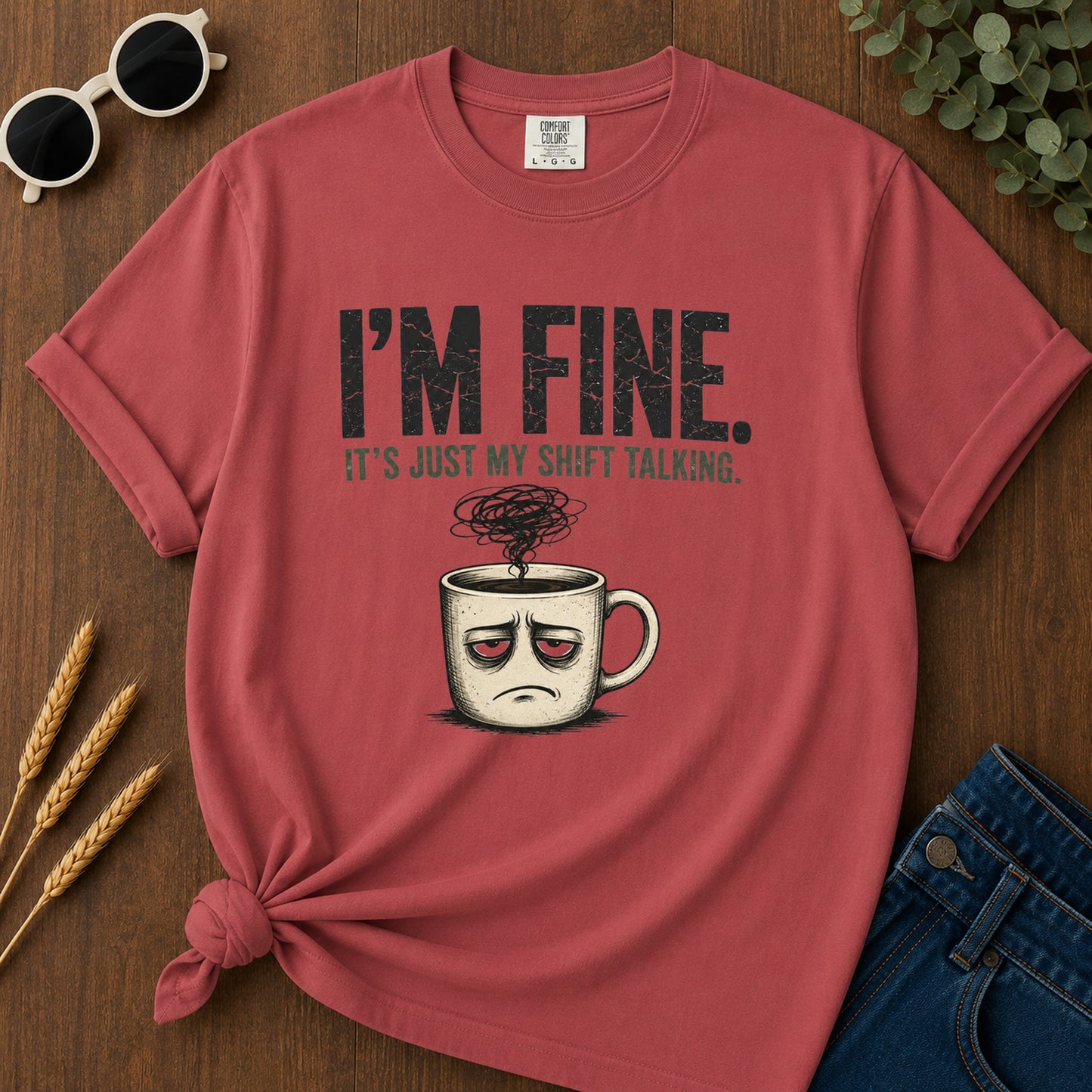 Fine Shift Talking T-Shirt - Crimson