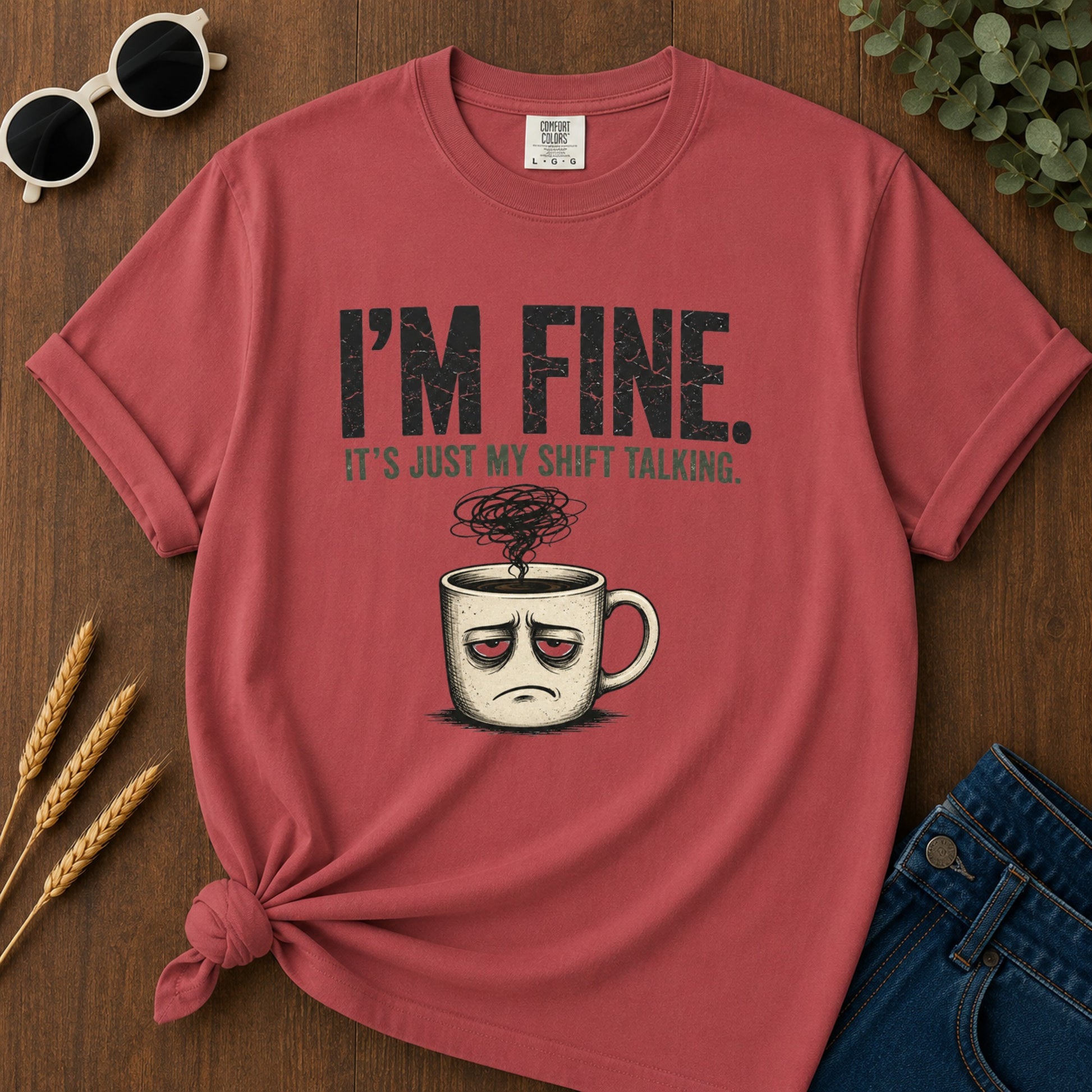 Fine Shift Talking T-Shirt - Crimson