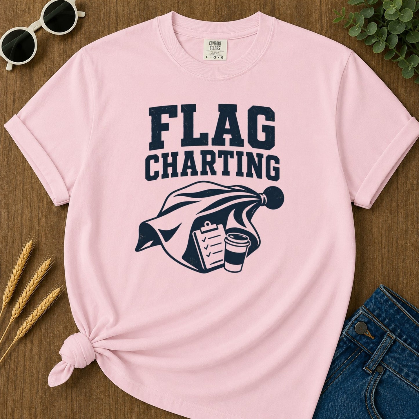 Flag Charting T-shirt - Blossom Mockup