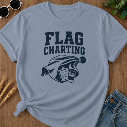 Flag Charting T-shirt - Blue Jean Mockup