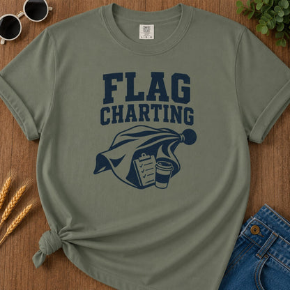 Flag Charting T-shirt - Moss Mockup