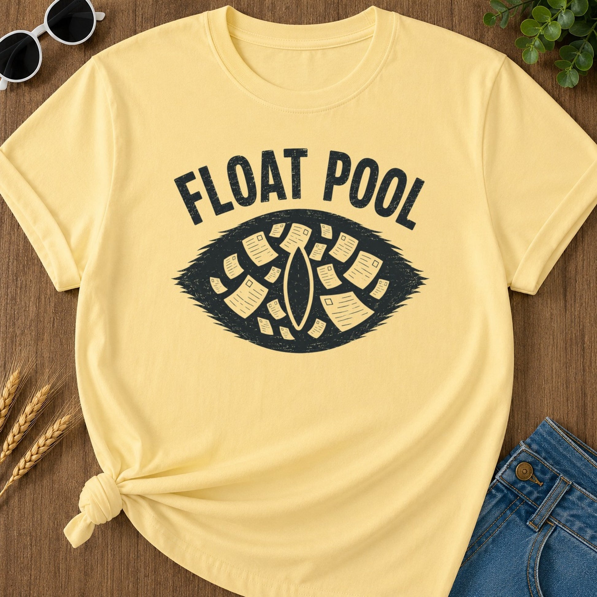 Float Pool T-shirt - Butter Mockup