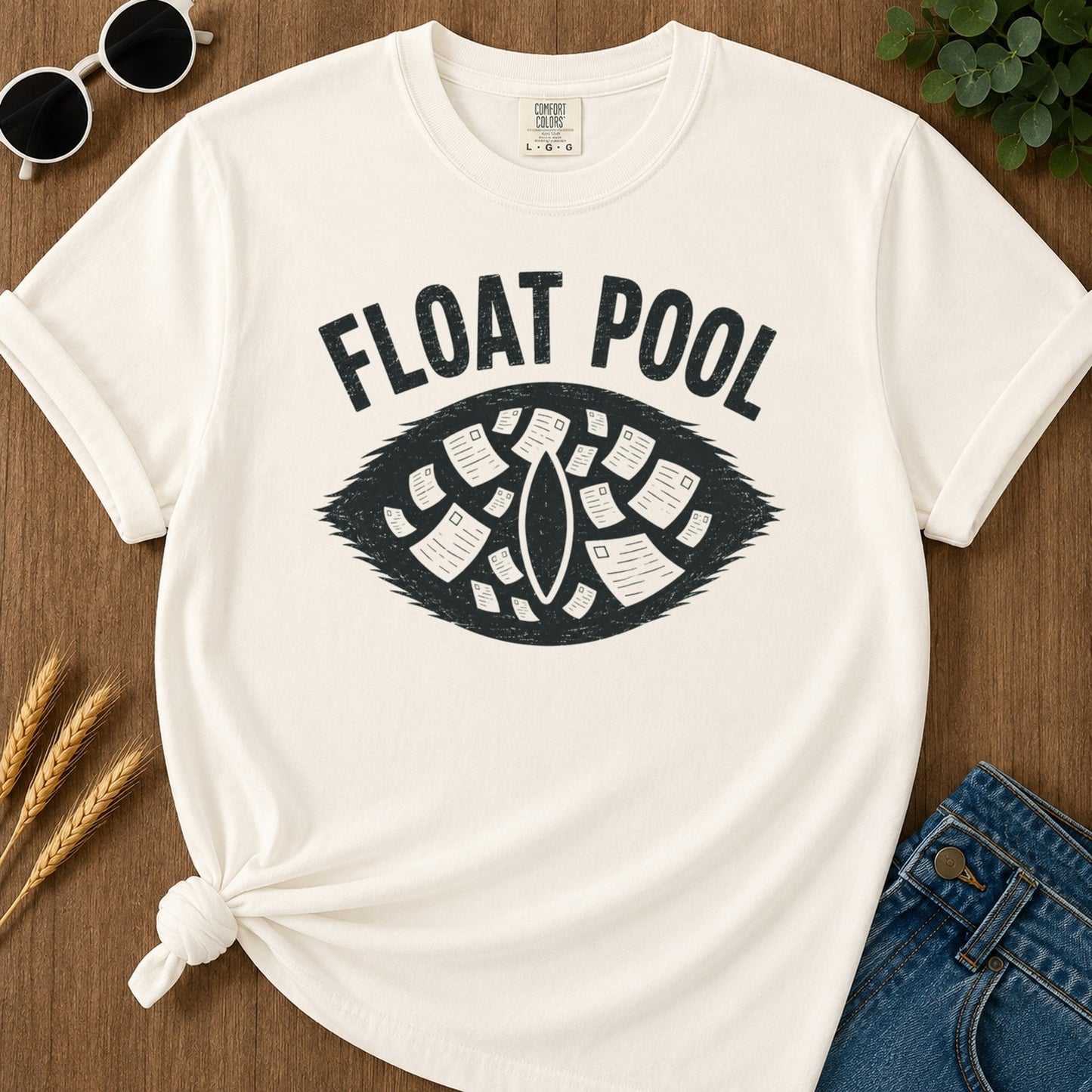 Float Pool T-shirt - Ivory Mockup
