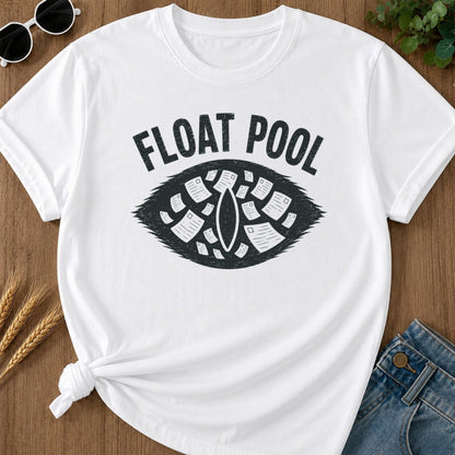Float Pool T-shirt - White Mockup