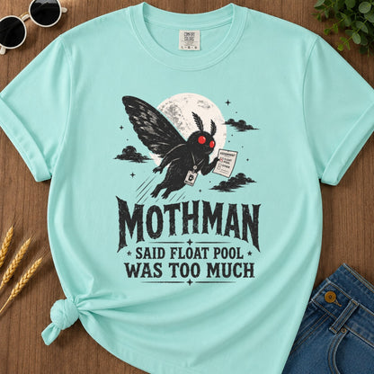 Float Pool Mothman T-shirt - Chalky Mint Mockup