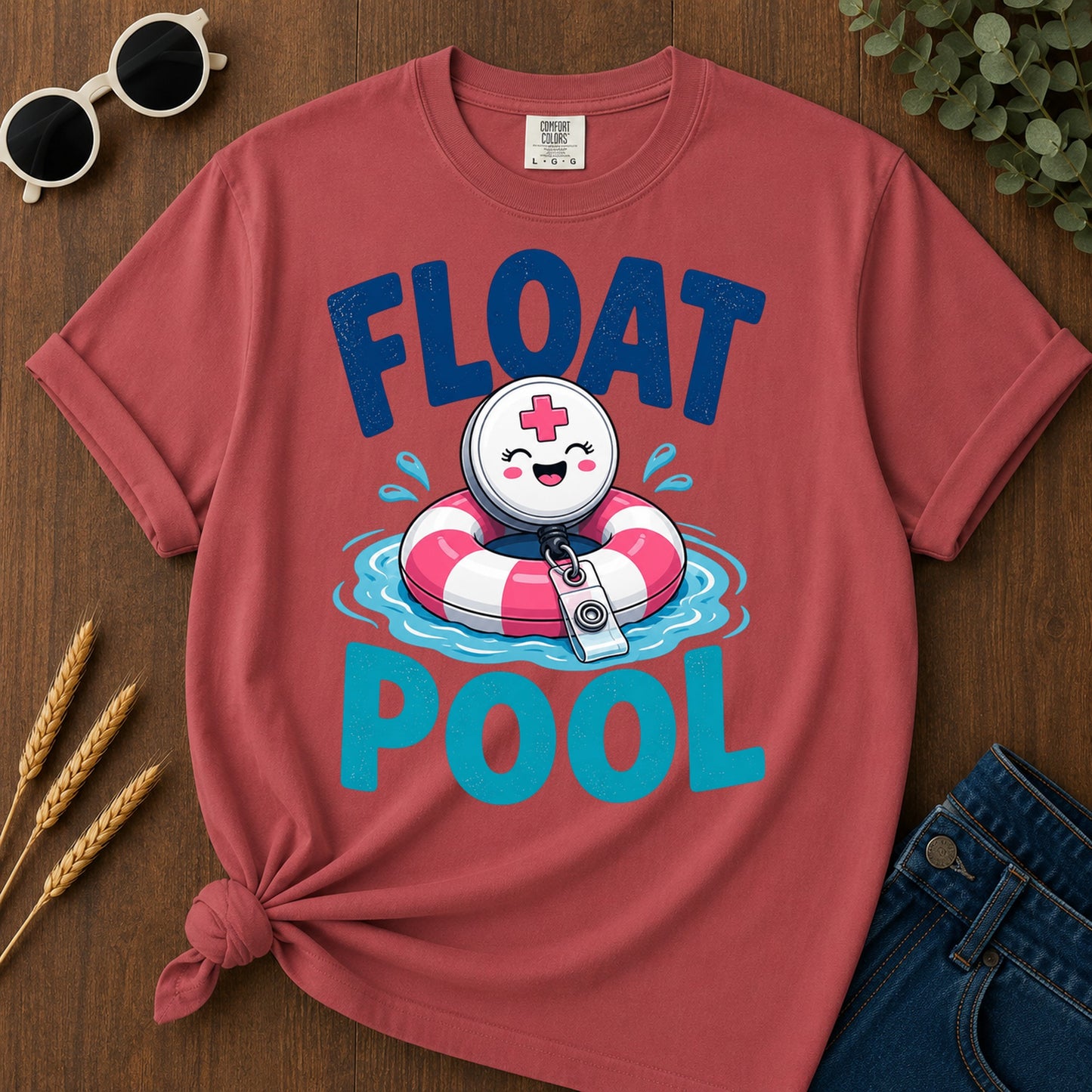Float Pool T-Shirt - Crimson
