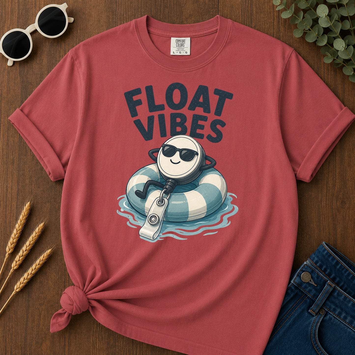 Float Vibes T-Shirt - Crimson