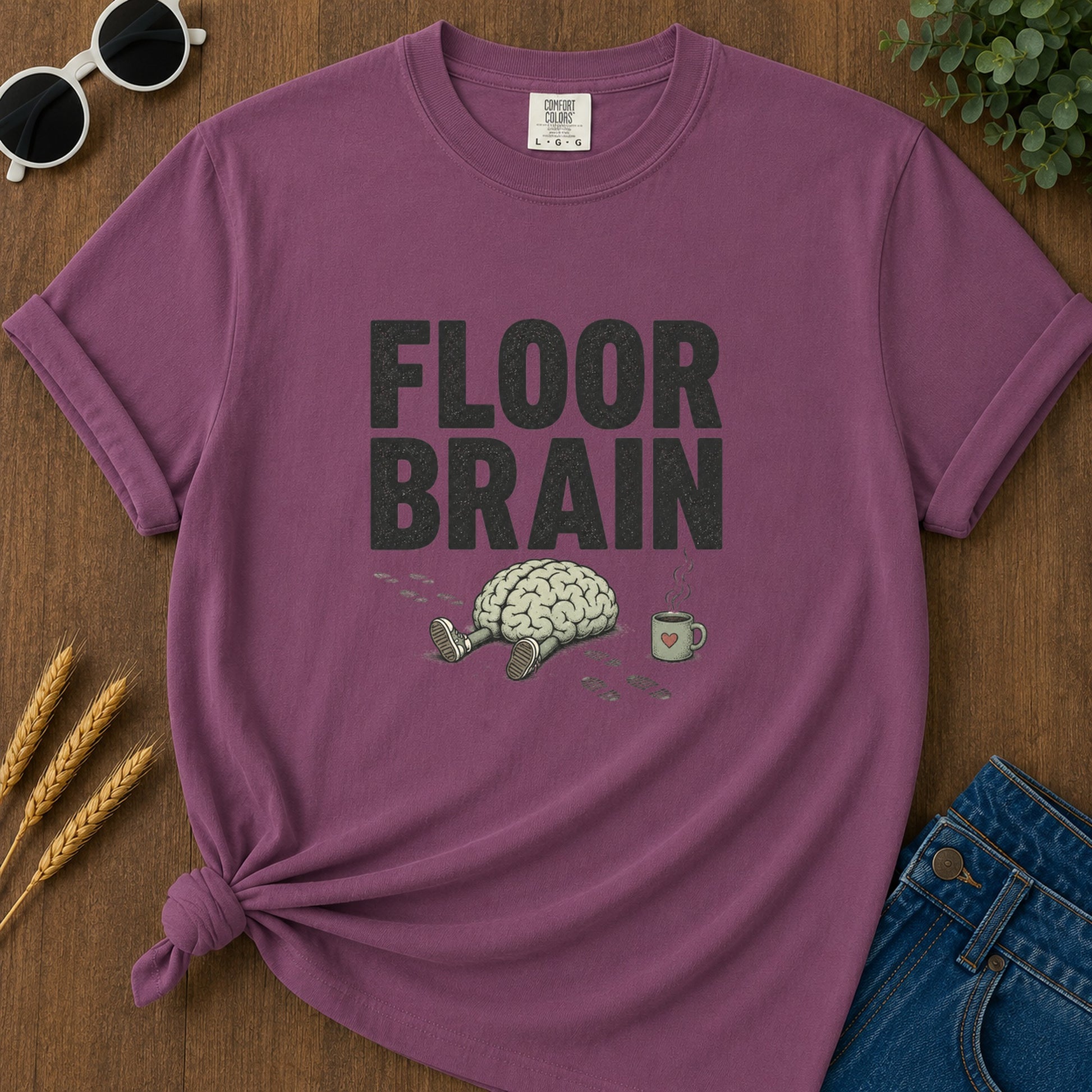 Floor Brain T-Shirt - Berry