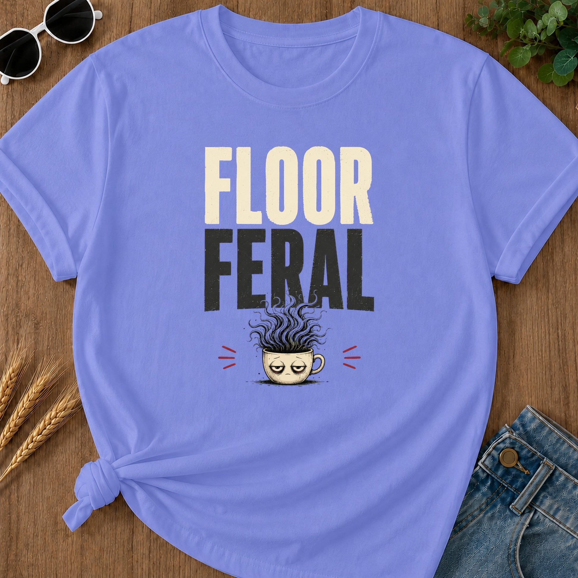Floor Feral T-Shirt - Flo Blue