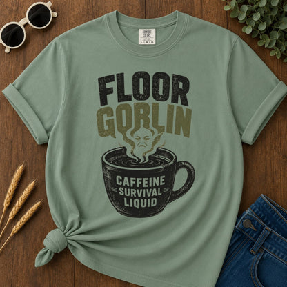 Floor Goblin T-shirt - Light Green Mockup