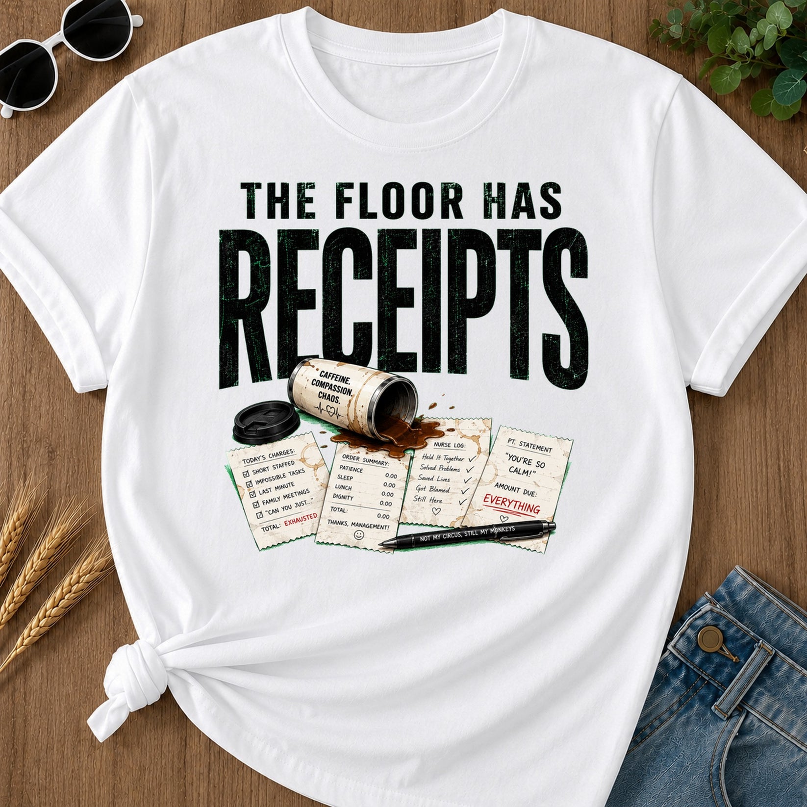 Floor Has Receipts T-Shirt - White