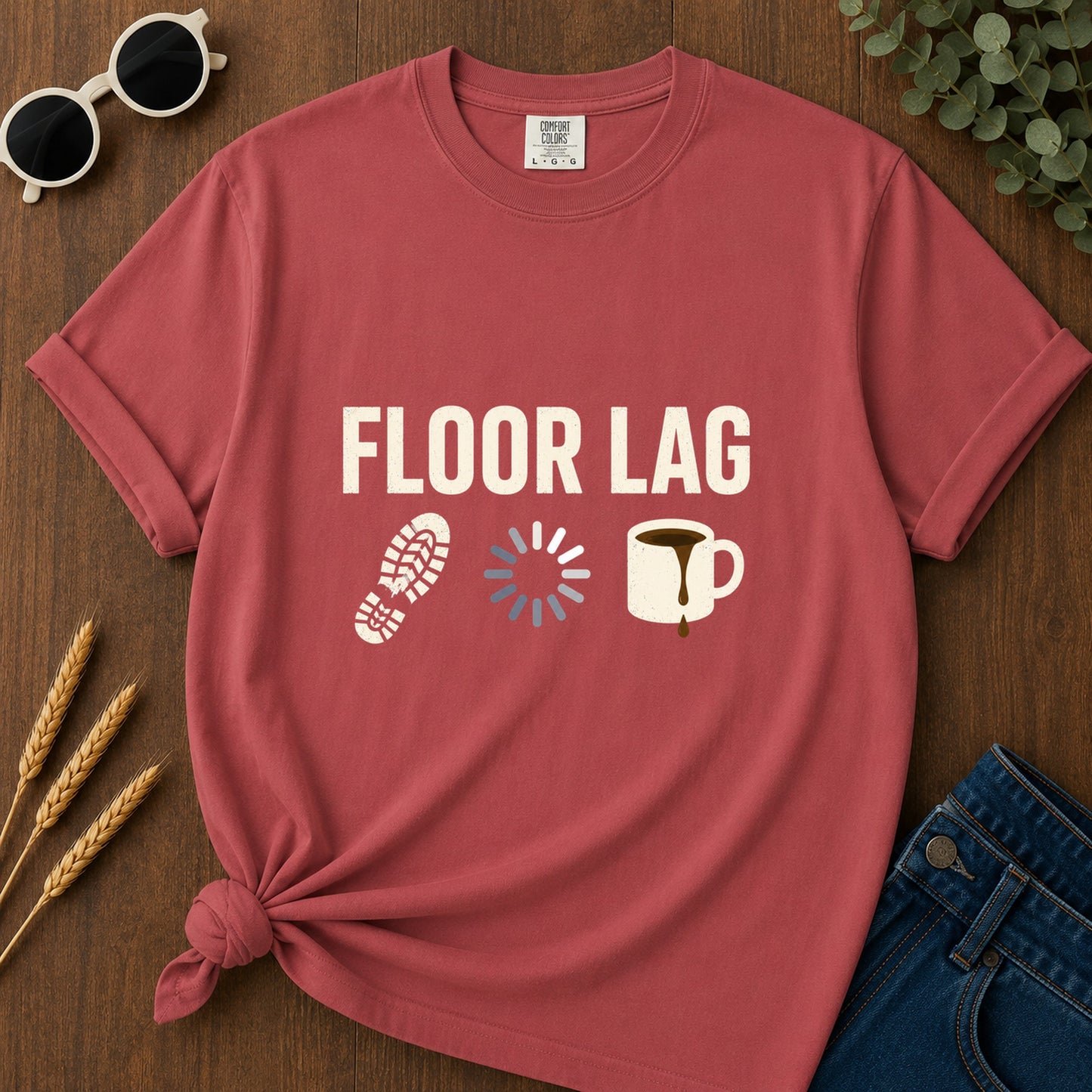Floor Lag T-Shirt - Crimson