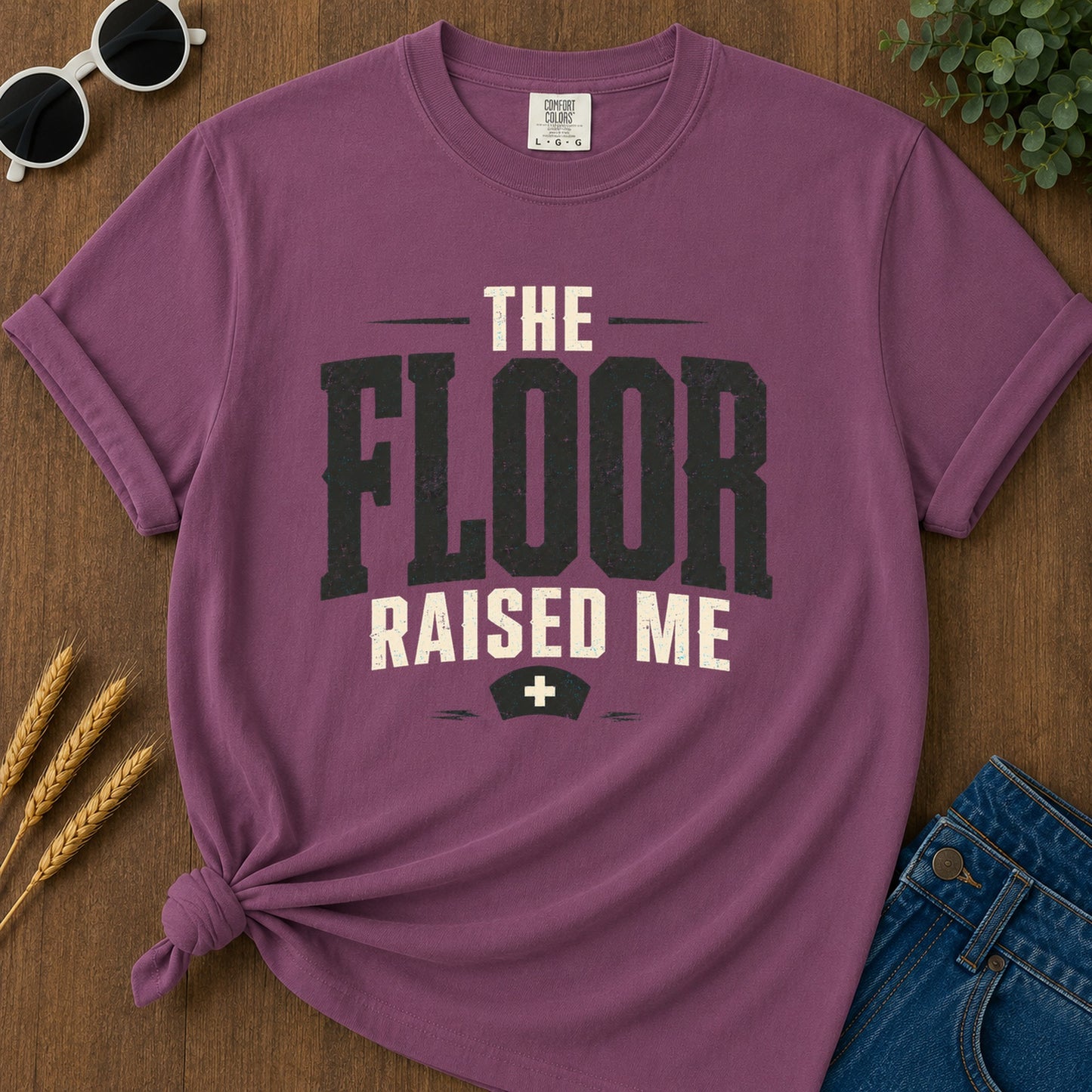 Floor Raised Me T-Shirt - Berry