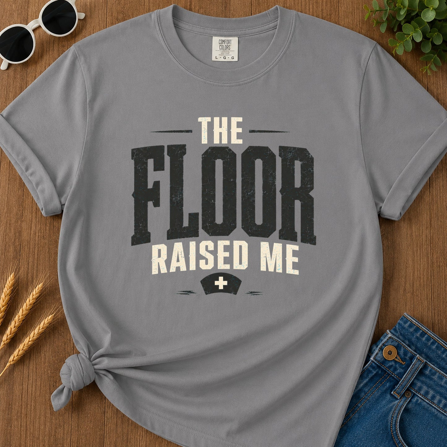 Floor Raised Me T-Shirt - Grey