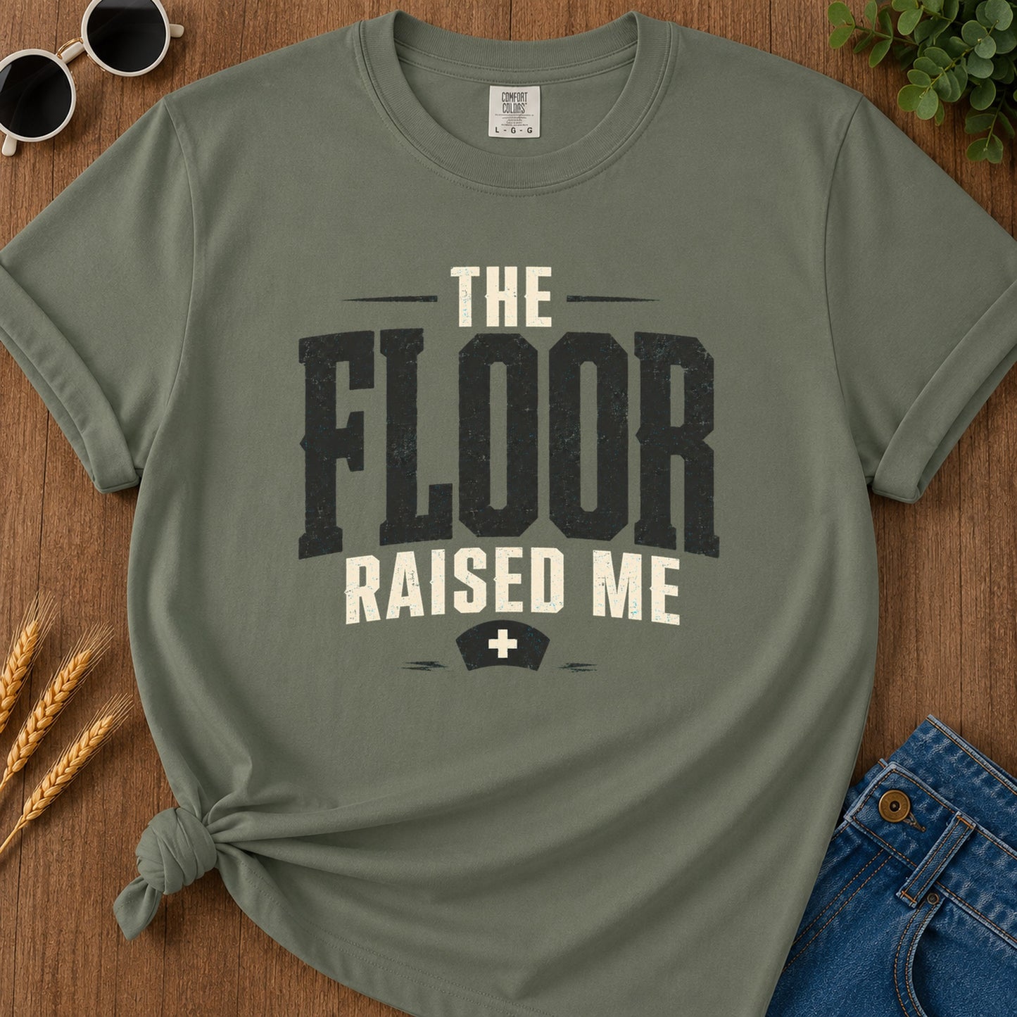 Floor Raised Me T-Shirt - Moss
