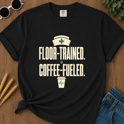 Floor Trained Coffee T-Shirt - Black
