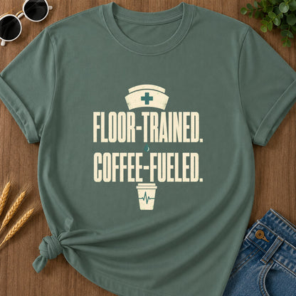 Floor Trained Coffee T-Shirt - Blue Spruce