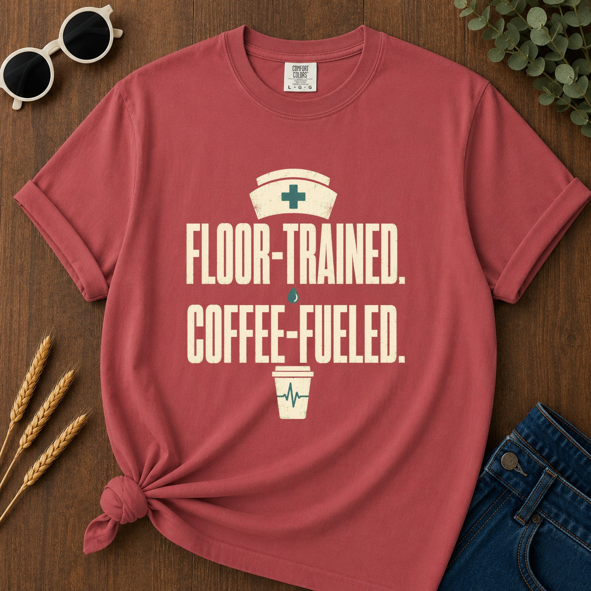Floor Trained Coffee T-Shirt - Crimson
