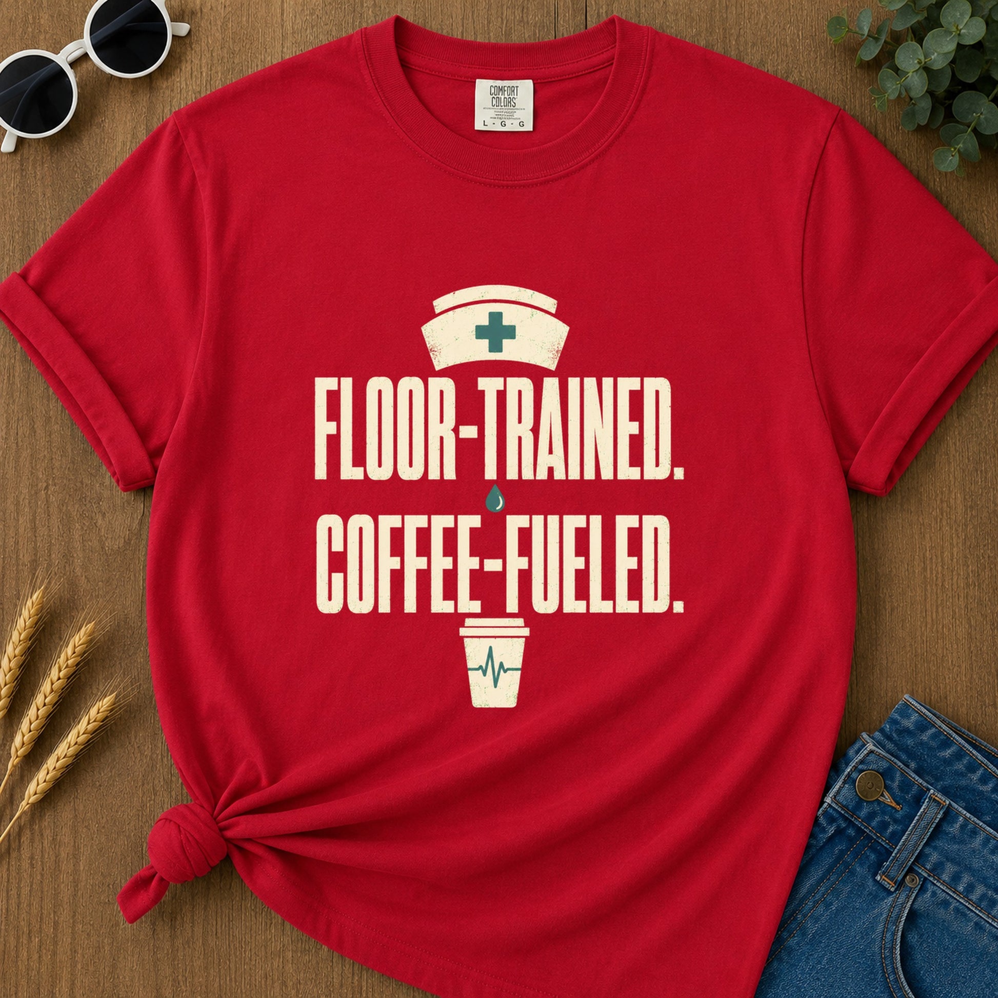 Floor Trained Coffee T-Shirt - Red