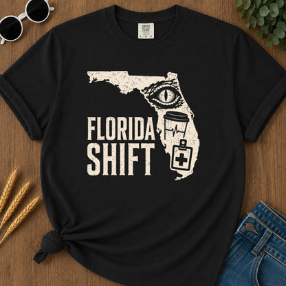 Florida Shift T-shirt - Black Mockup