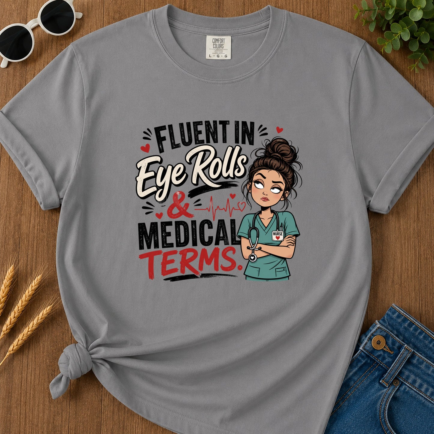 Fluent Eye Rolls T-Shirt - Grey
