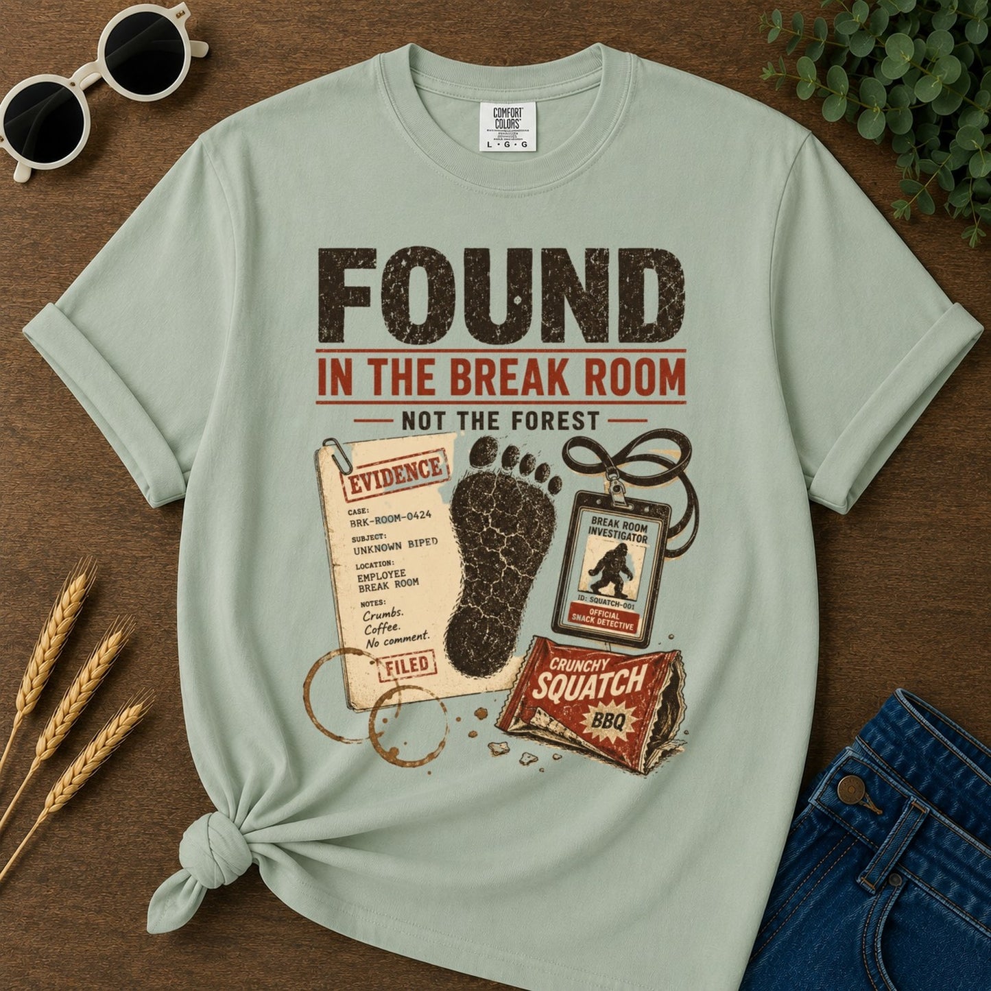 Found Break Room T-shirt - Bay Mockup