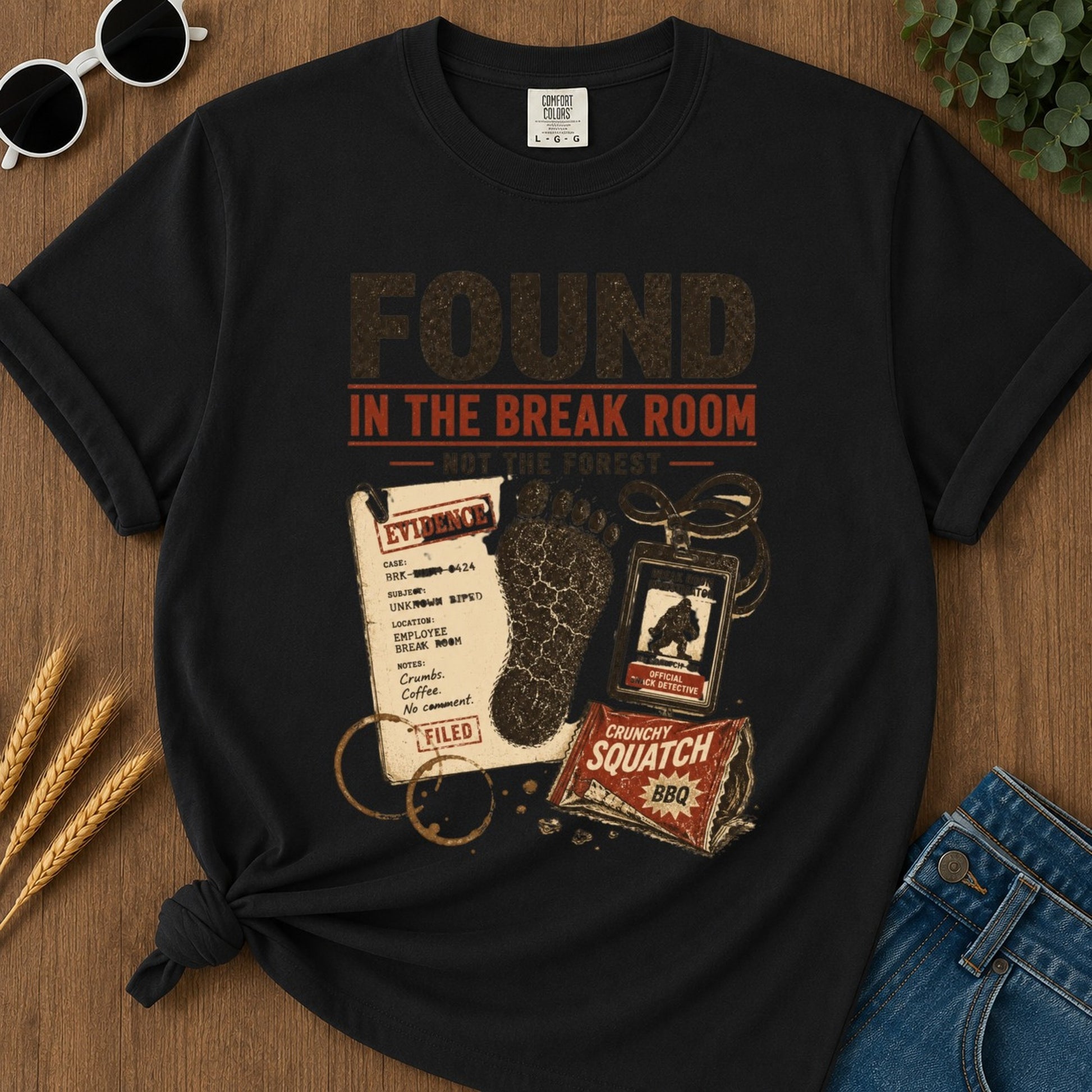Found Break Room T-shirt - Black Mockup