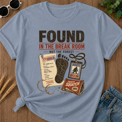 Found Break Room T-shirt - Blue Jean Mockup