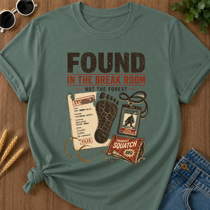 Found Break Room T-shirt - Blue Spruce Mockup