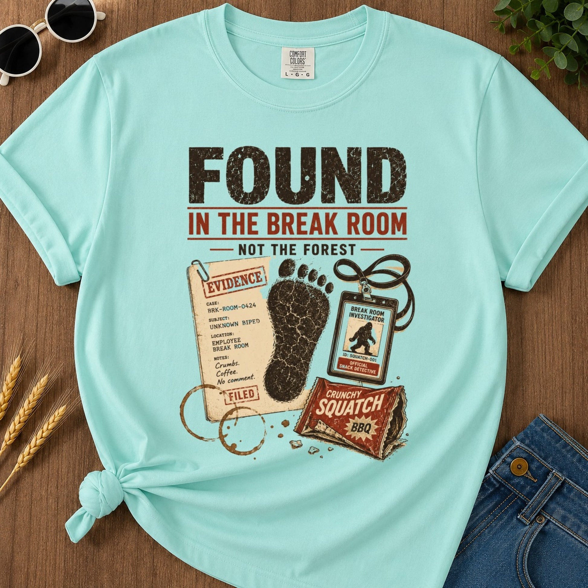 Found Break Room T-shirt - Chalky Mint Mockup